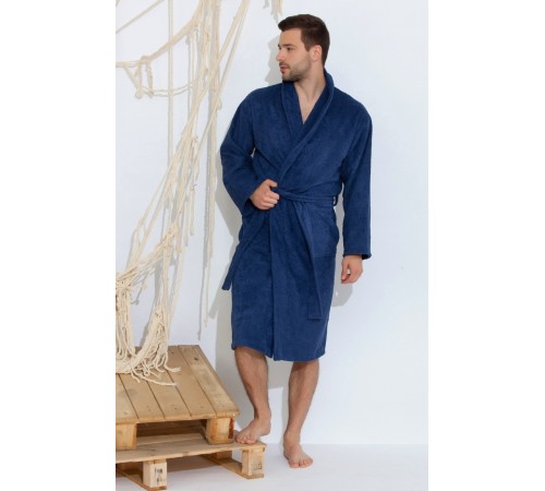 Банный халат мужской банный Smoky Blue (Е 363)